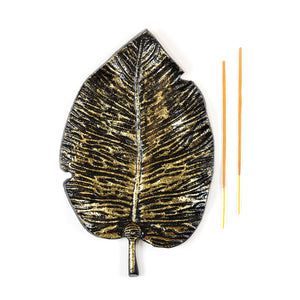 Brass Monstera Leaf Incense Holder
