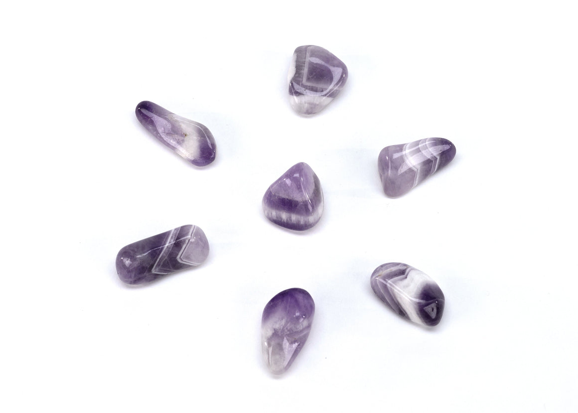 Banded Amethyst, tumbled, one piece