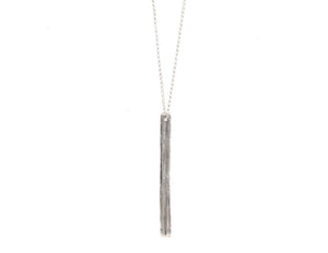 Unisex Silver Long Tab Necklace