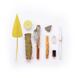 Wealth & Abundance Ritual Kit | Manifest Kit with Candles and Sage