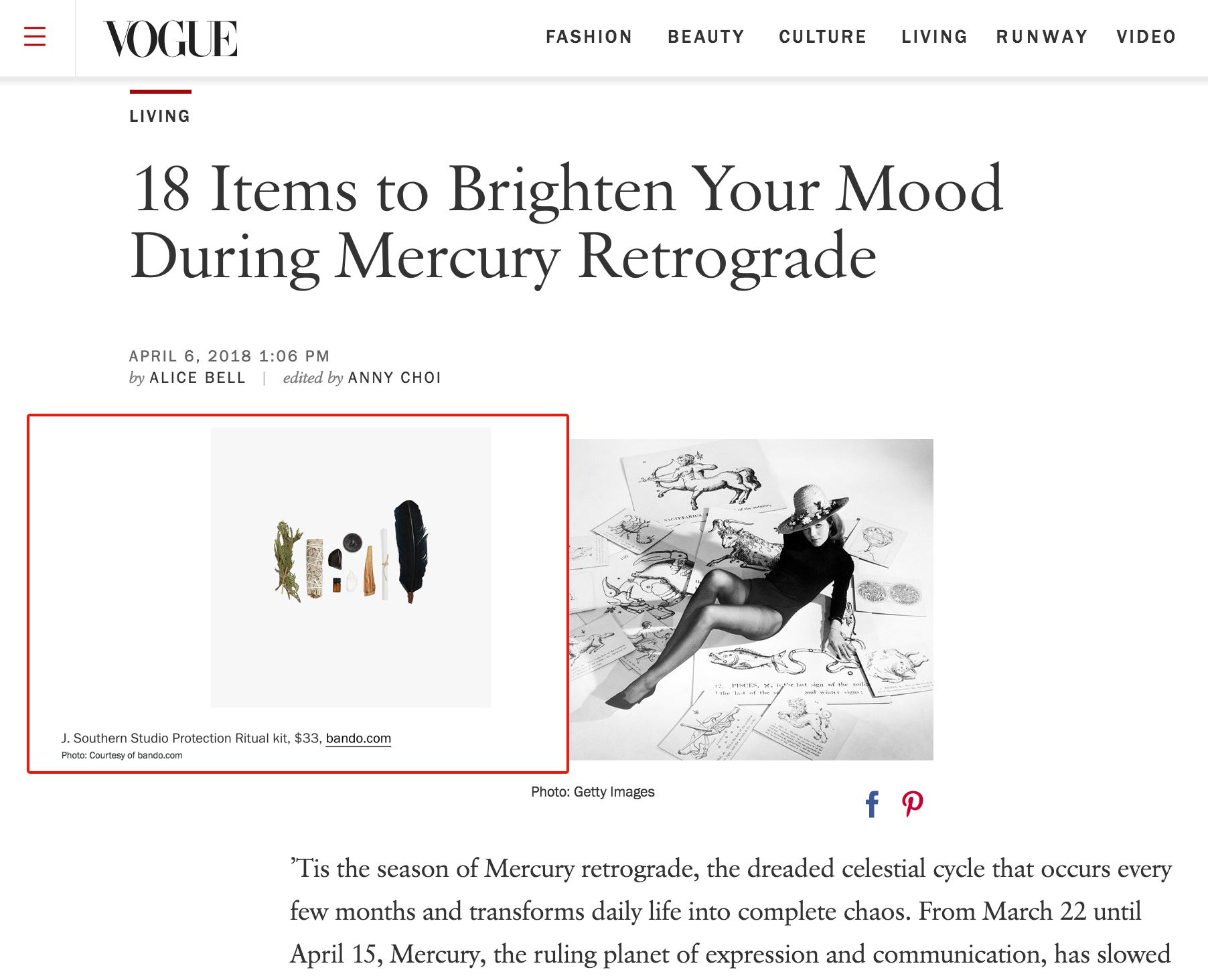 J. Southern Studio's Protection Ritual Kit Featured on Vogue.com