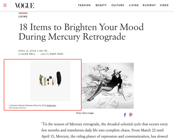 J. Southern Studio's Protection Ritual Kit Featured on Vogue.com