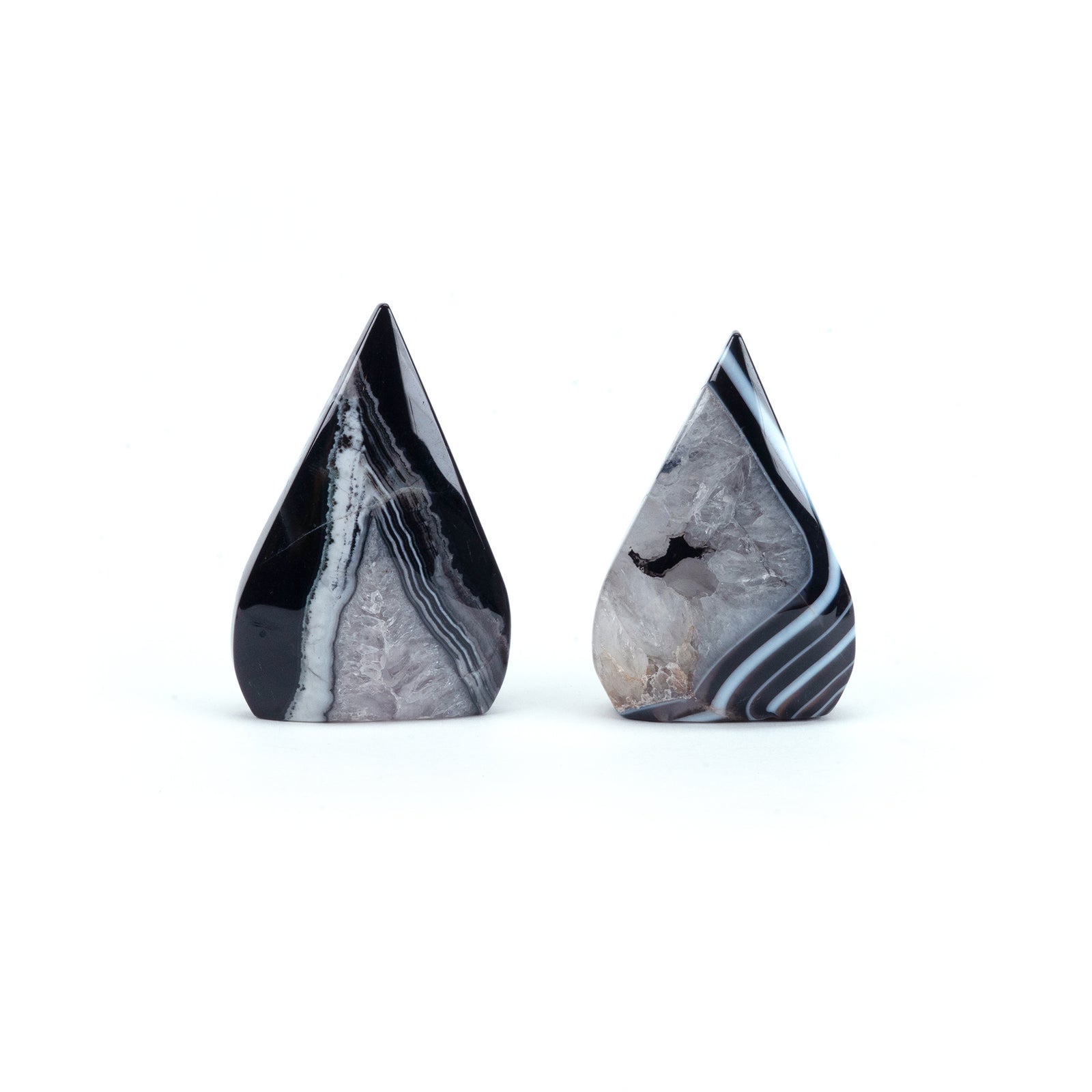 Black Agate Flame Point