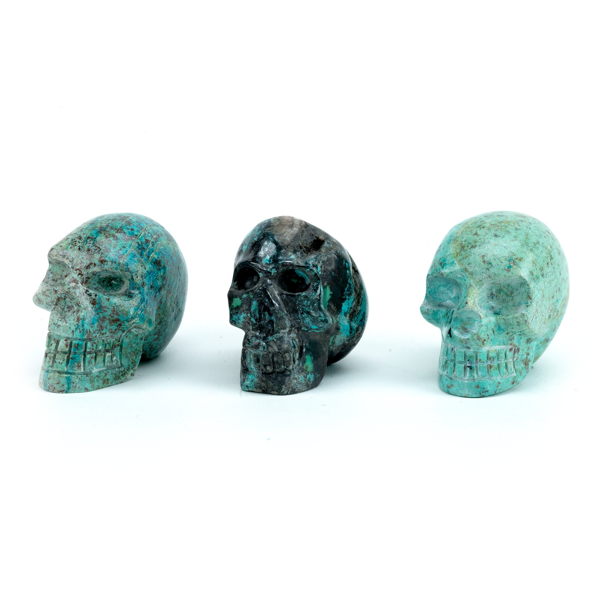 Chrysocolla Skulls
