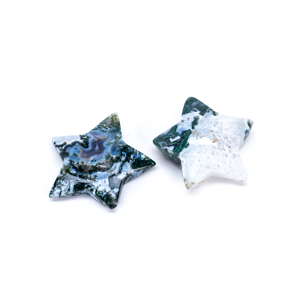 Moss Agate Crystal Stars