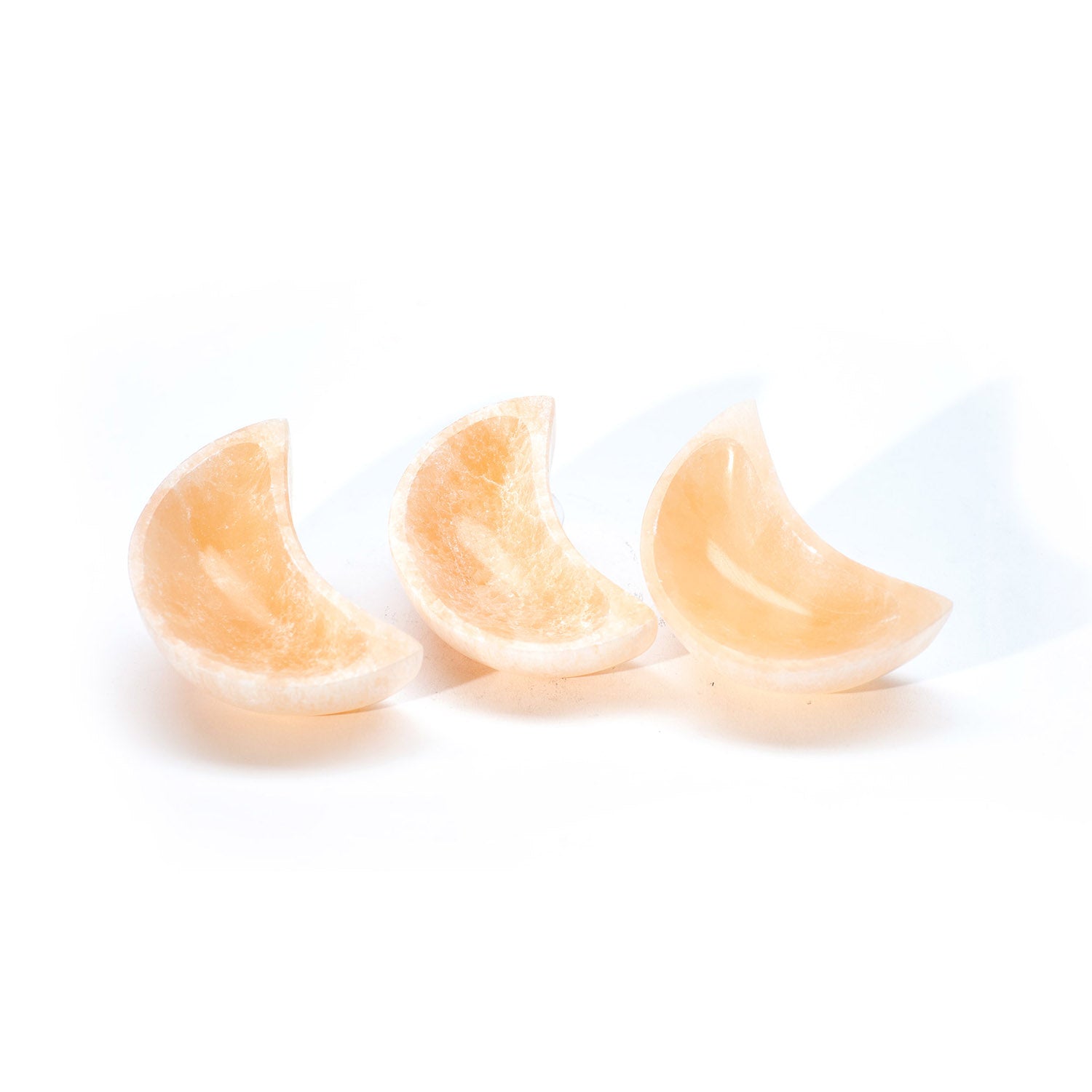 Peach Selenite Moon Bowl