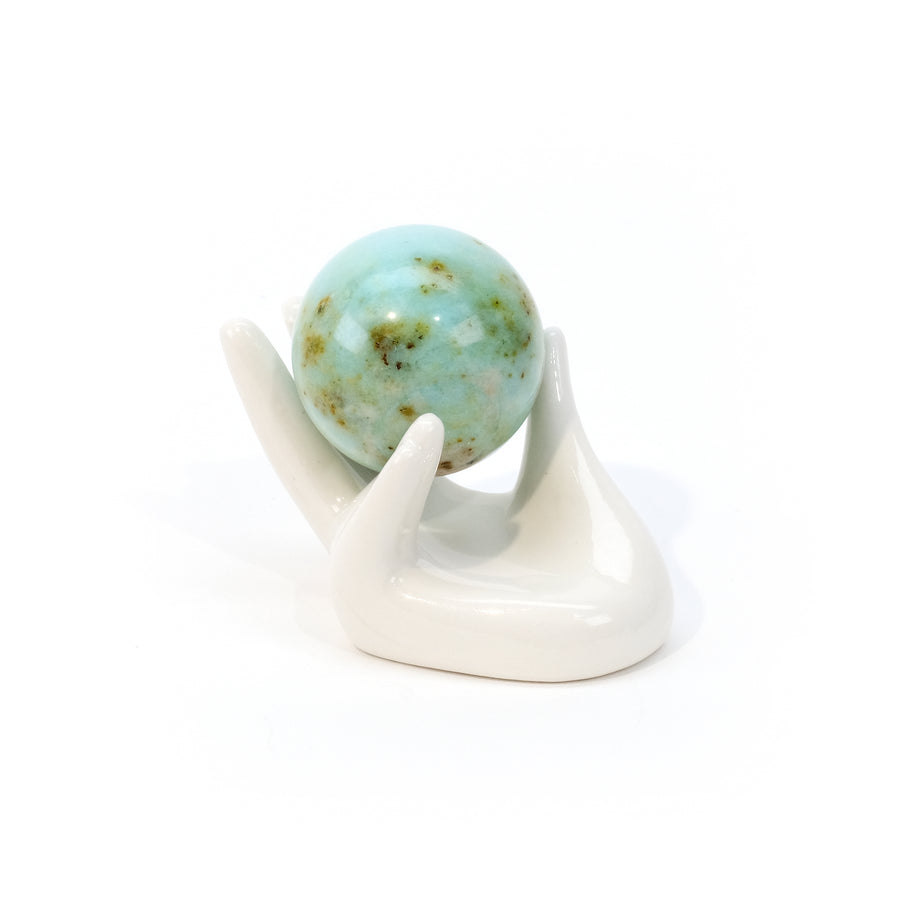 Small Mineral and Sphere Stand, Porcelain
