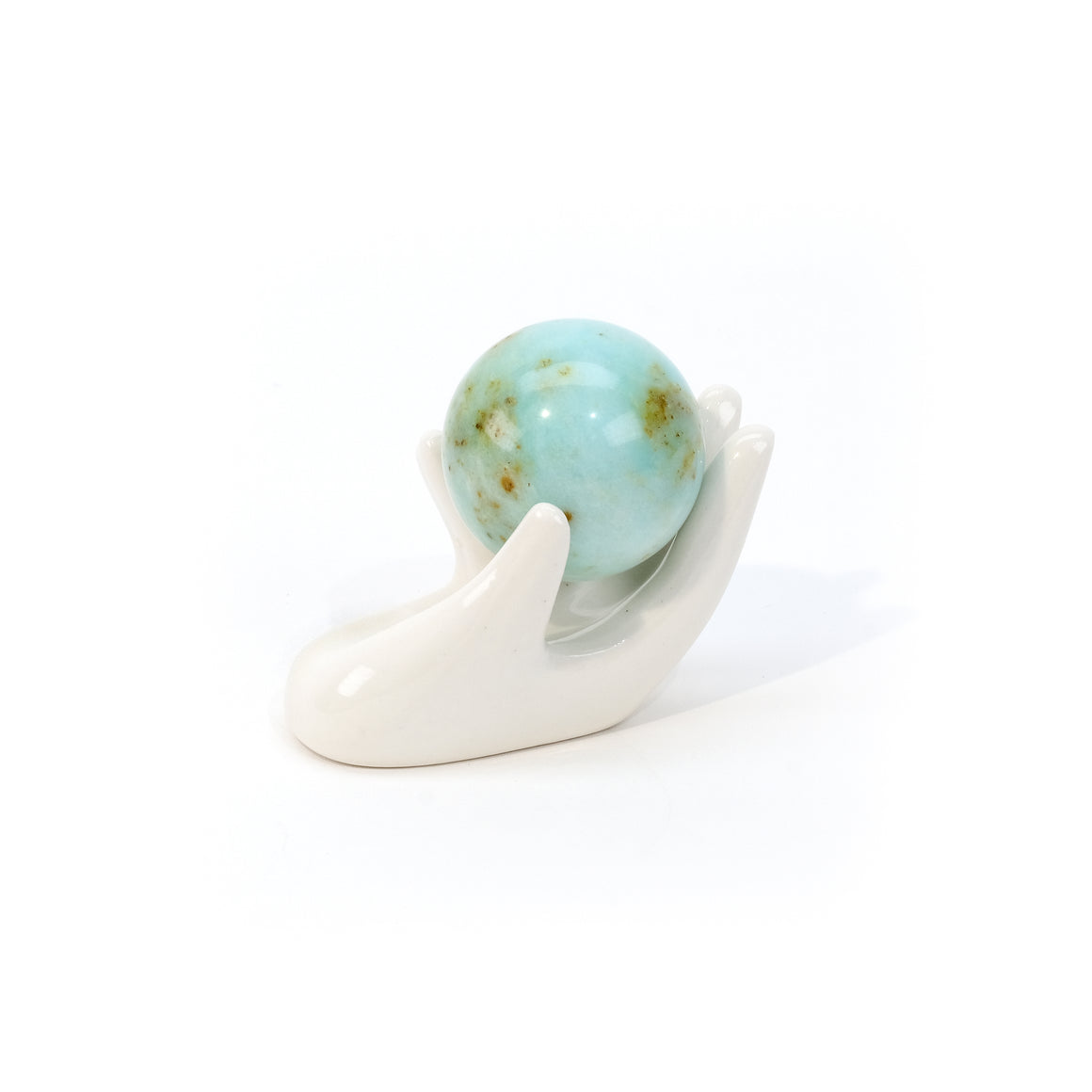 Porcelain Hand Mineral and Sphere Stand, Small