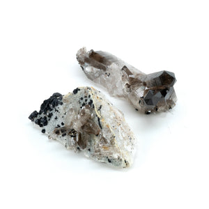 Smoky Quartz Cluster with Black Tourmaline