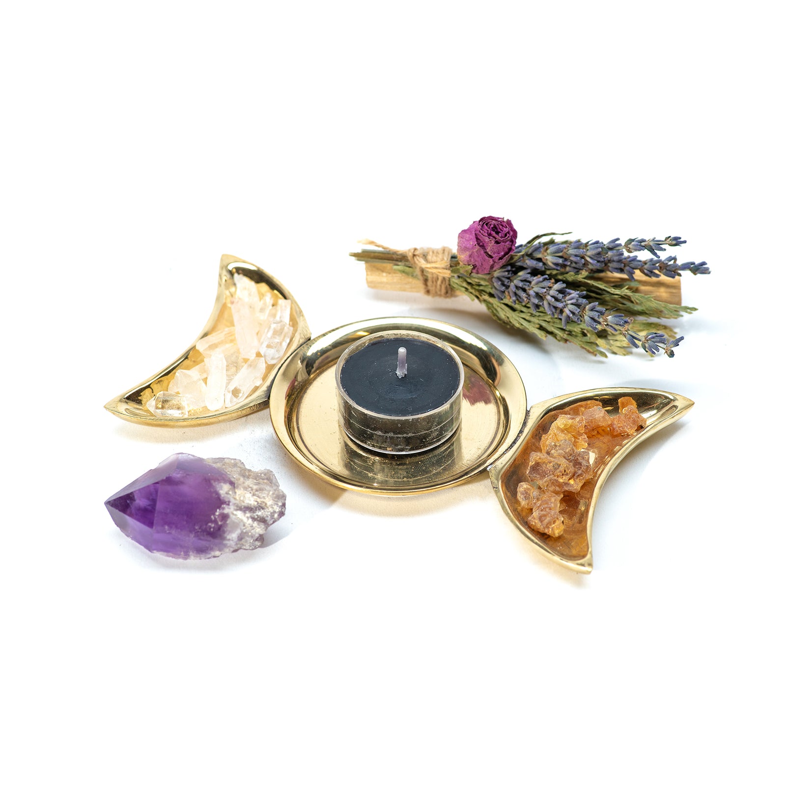 Triple Moon Brass Offering Tray