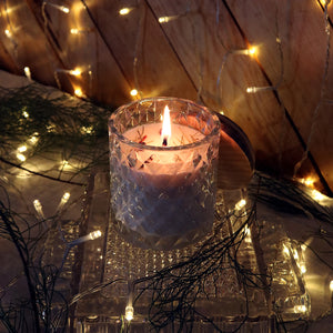 Winter Solstice & Yule Ritual Candle with Quartz and Herbs