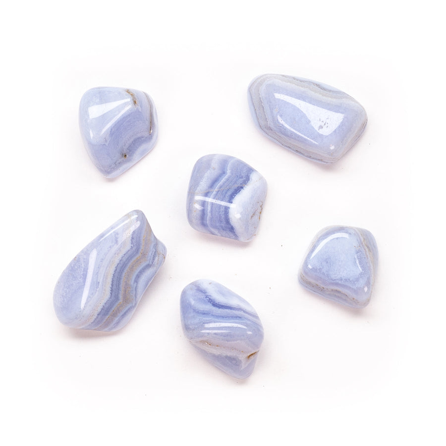 Blue Lace Agate, tumbled, one piece