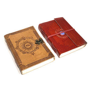 Triple Moon with Opalite Leather Notebook