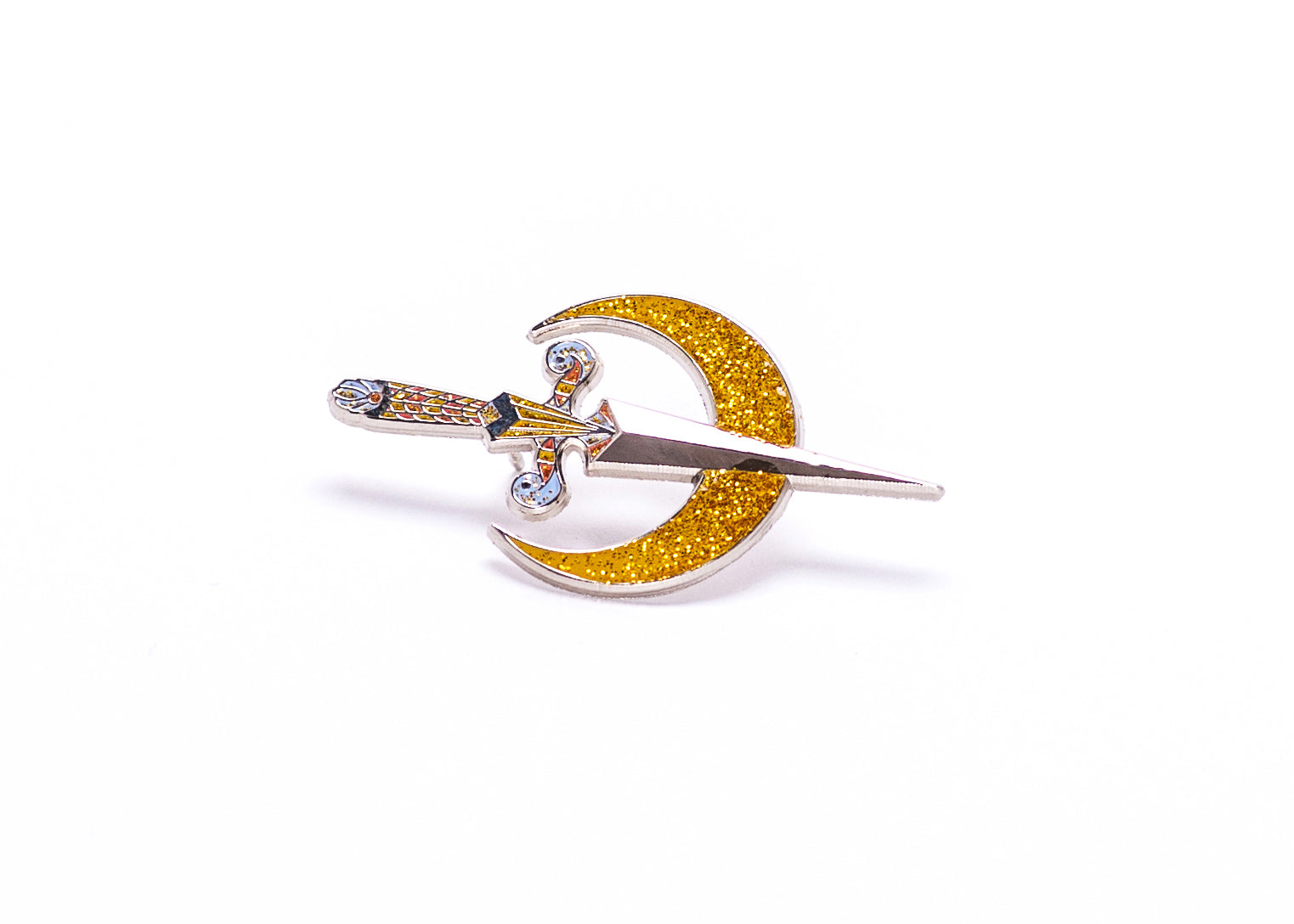 Crescent + Athame Pin