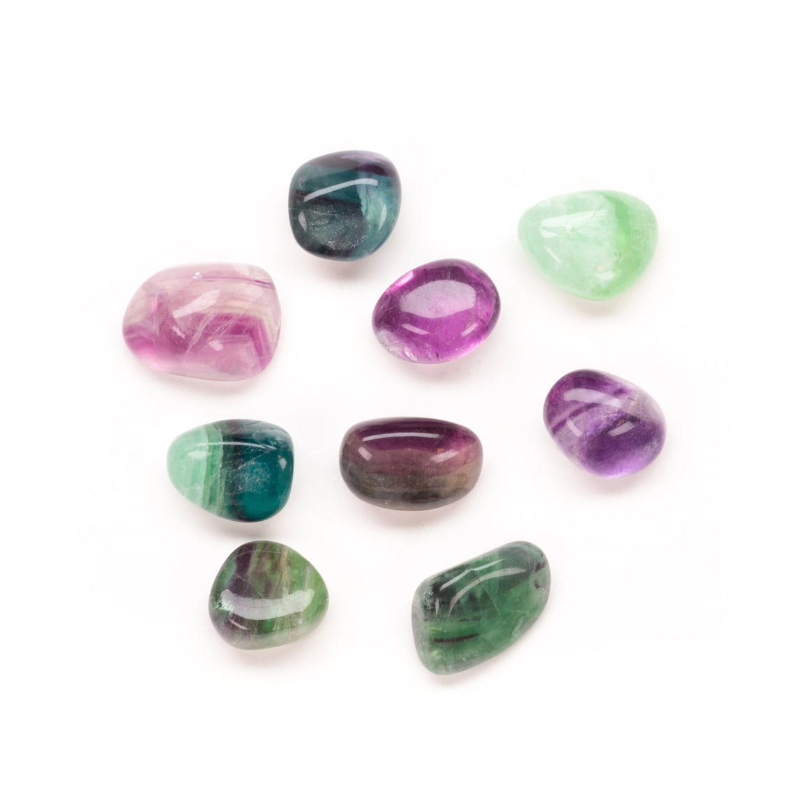 Fluorite, tumbled, 2 pieces