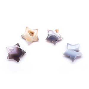 Grey Agate Druzy Stars
