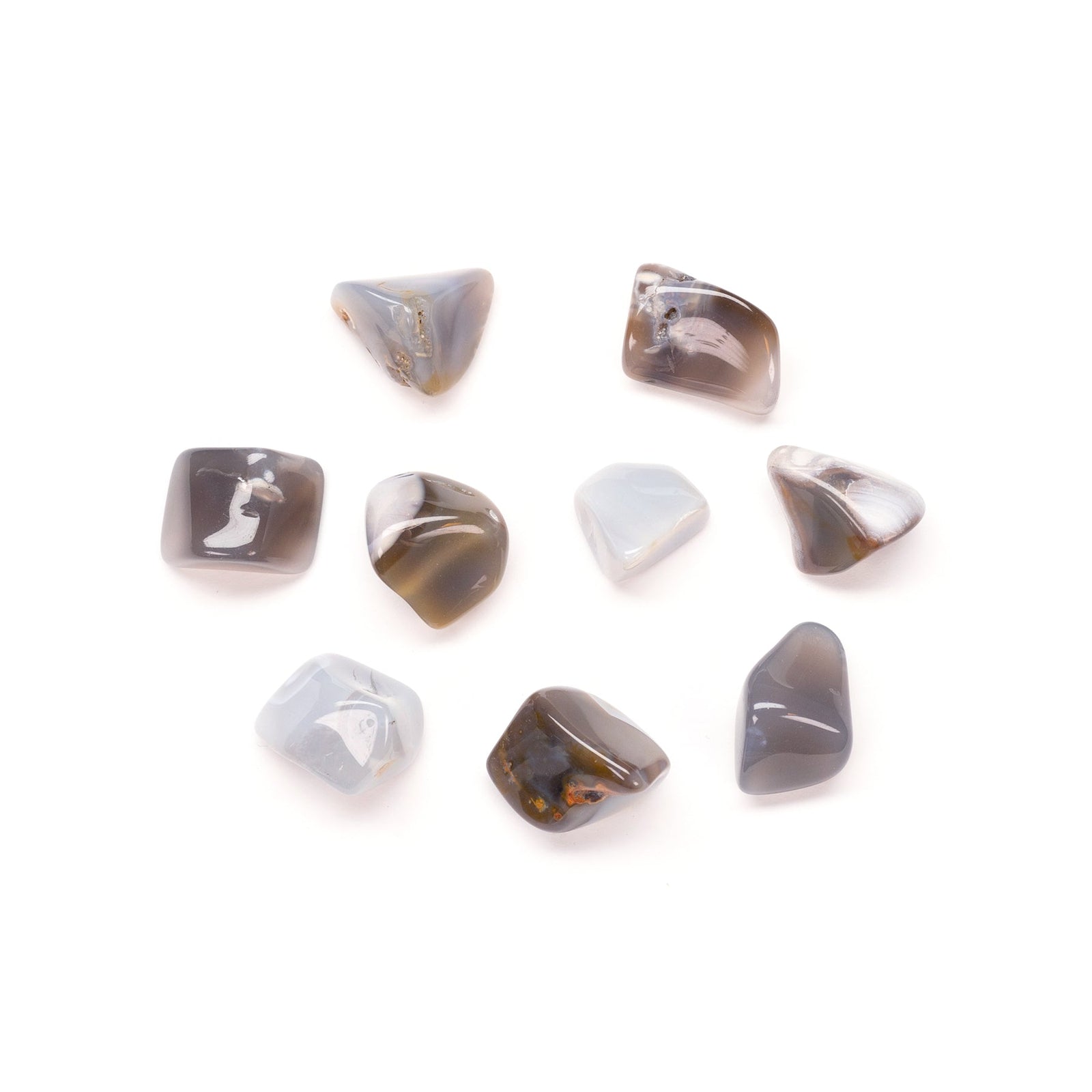 Grey Agate, tumbled, one piece