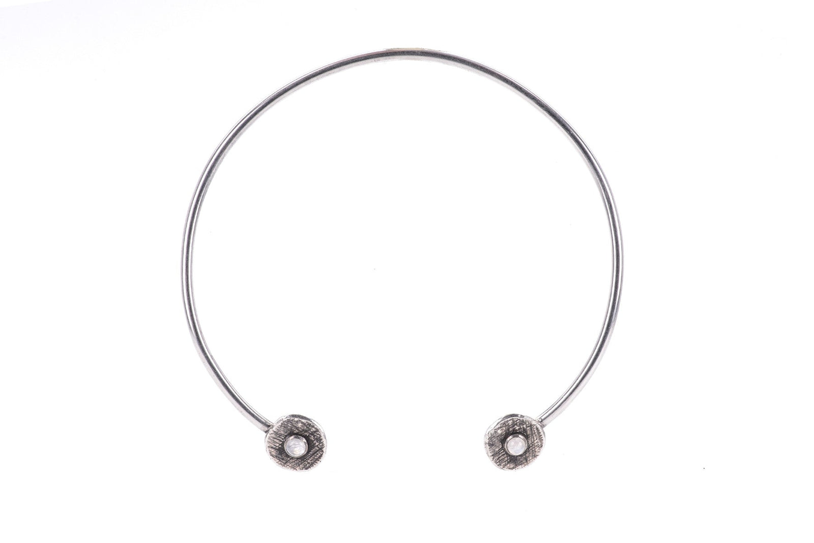Large Circle Choker with Chain and Moonstone