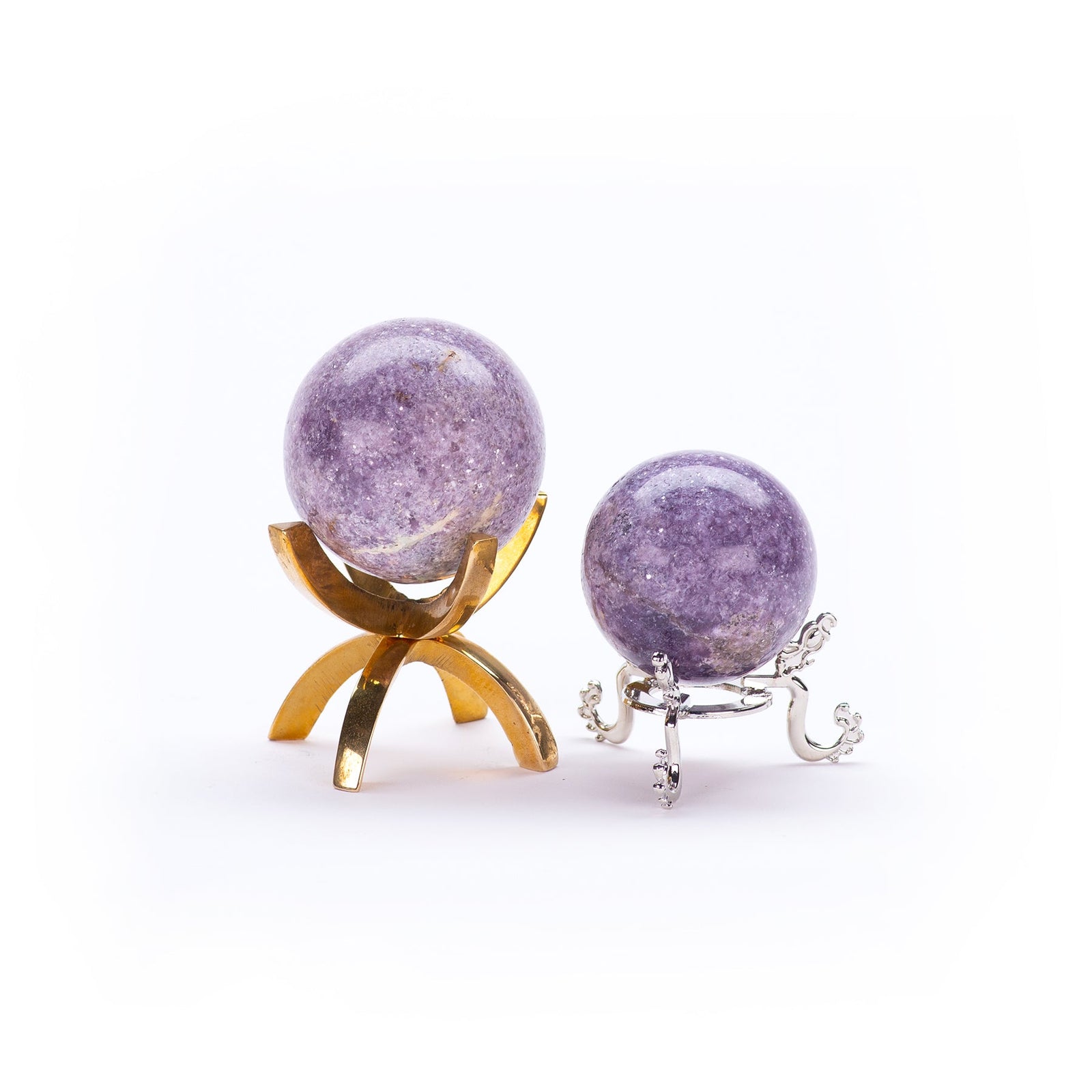 Lepidolite Sphere, A Grade