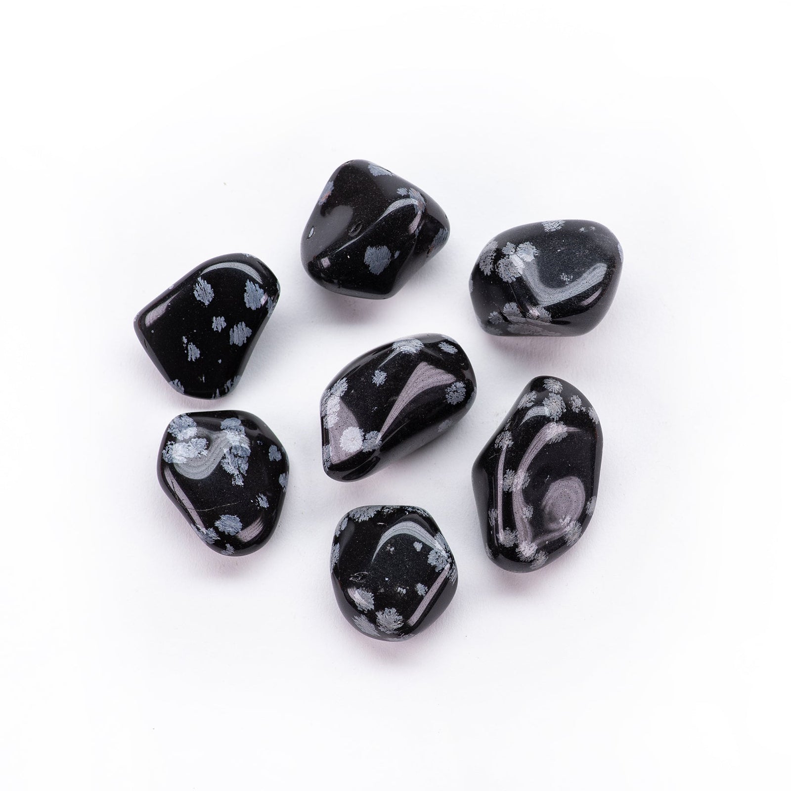 Snowflake Obsidian, tumbled, one piece